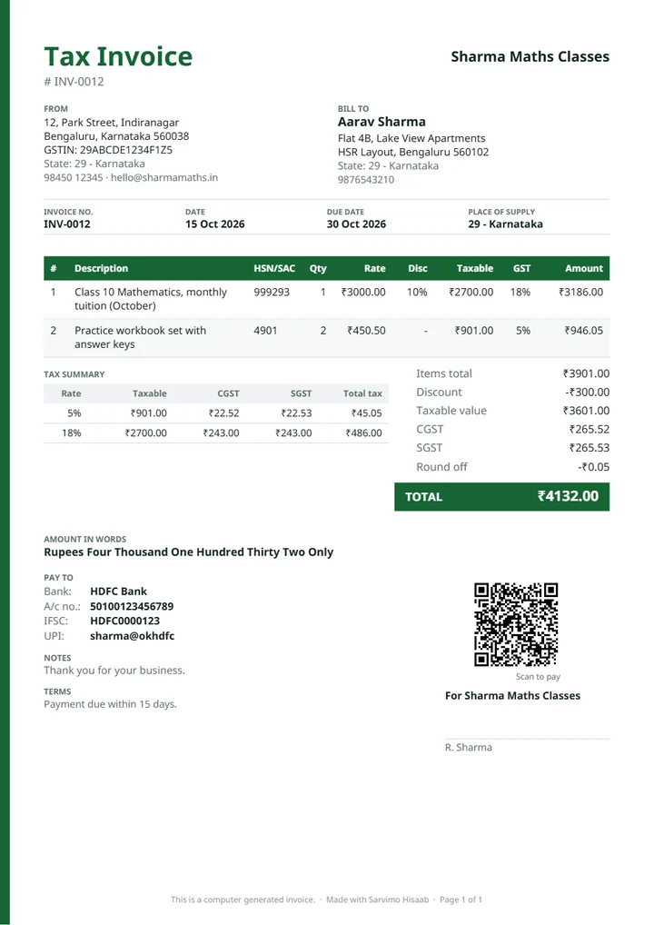 forest invoice template